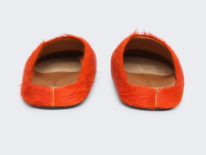 Ma*n1 fuchsia long hair-fussbet sabot slippers 2412206