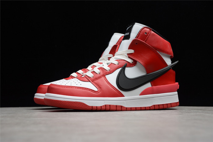 ambush x nike sb dunk high varsity red black white cu7544-102