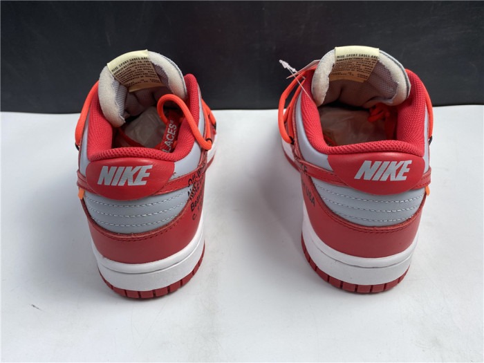 nike dunk low off-white university red - ct0856-600