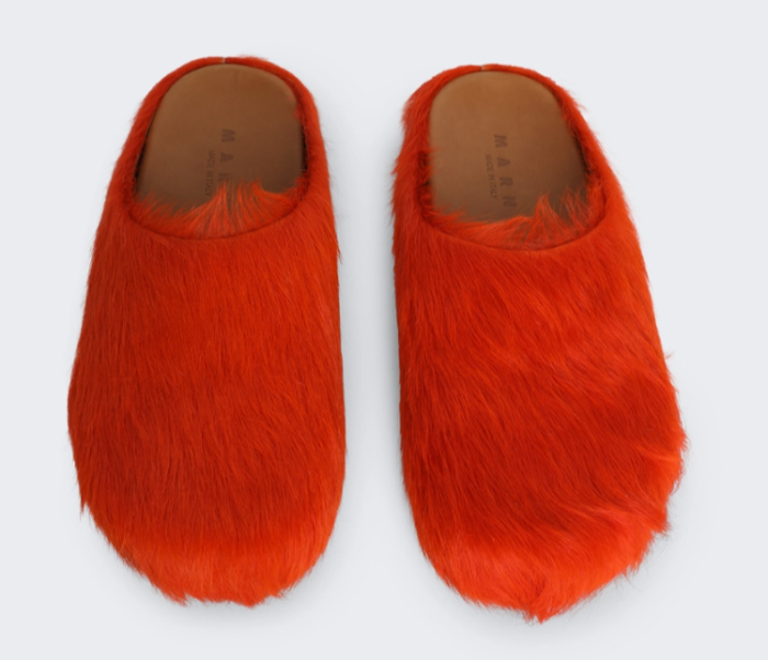 Ma*n1 fuchsia long hair-fussbet sabot slippers 2412206