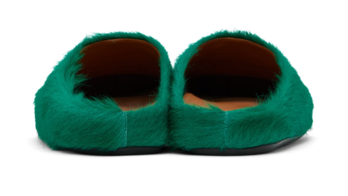 Ma*n1 fuchsia long hair-fussbet sabot slippers 2412207