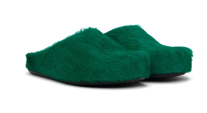 Ma*n1 fuchsia long hair-fussbet sabot slippers 2412207