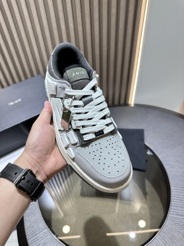 amiri skeleton low-skel top sneakers grey black